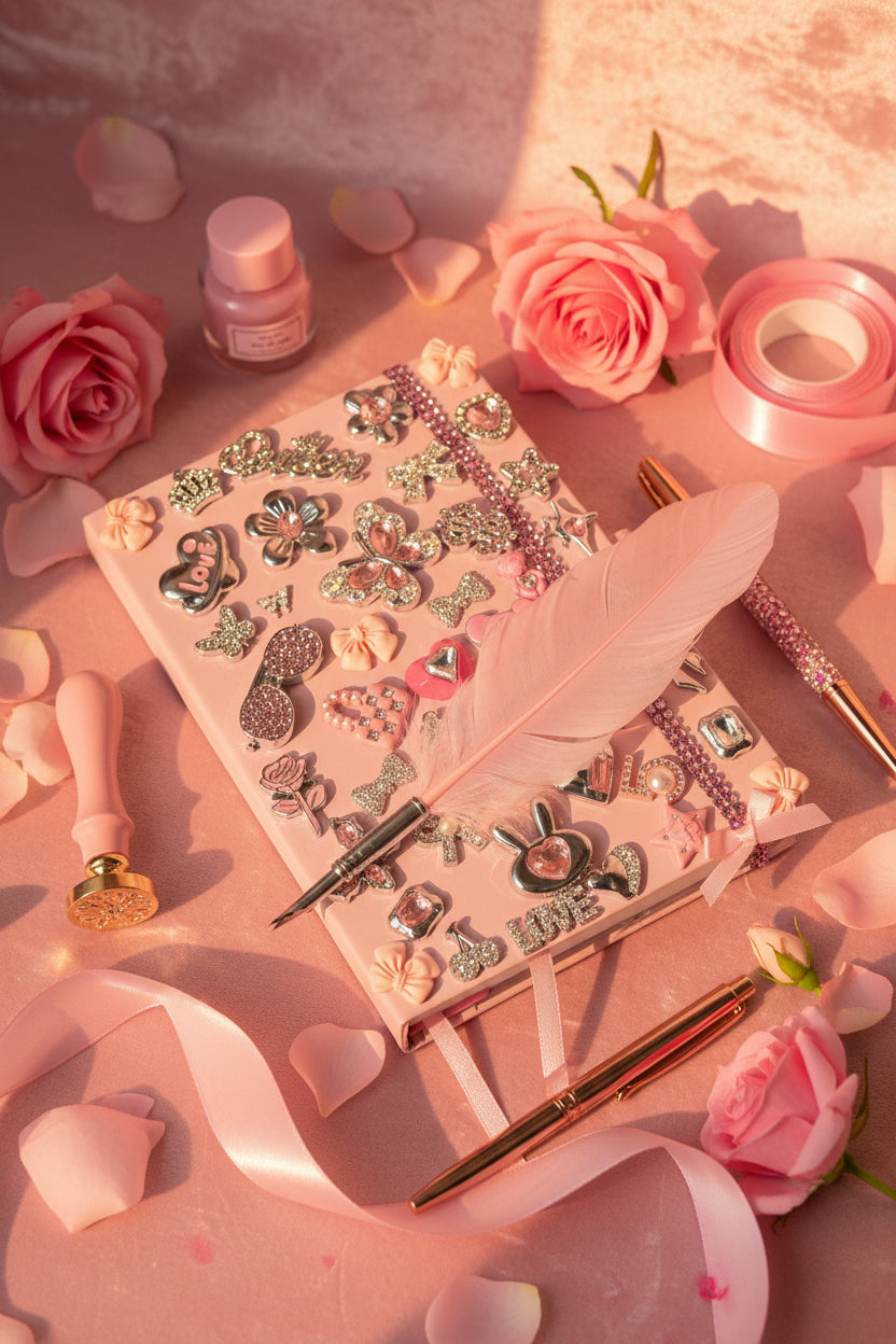 Pink teddy journal